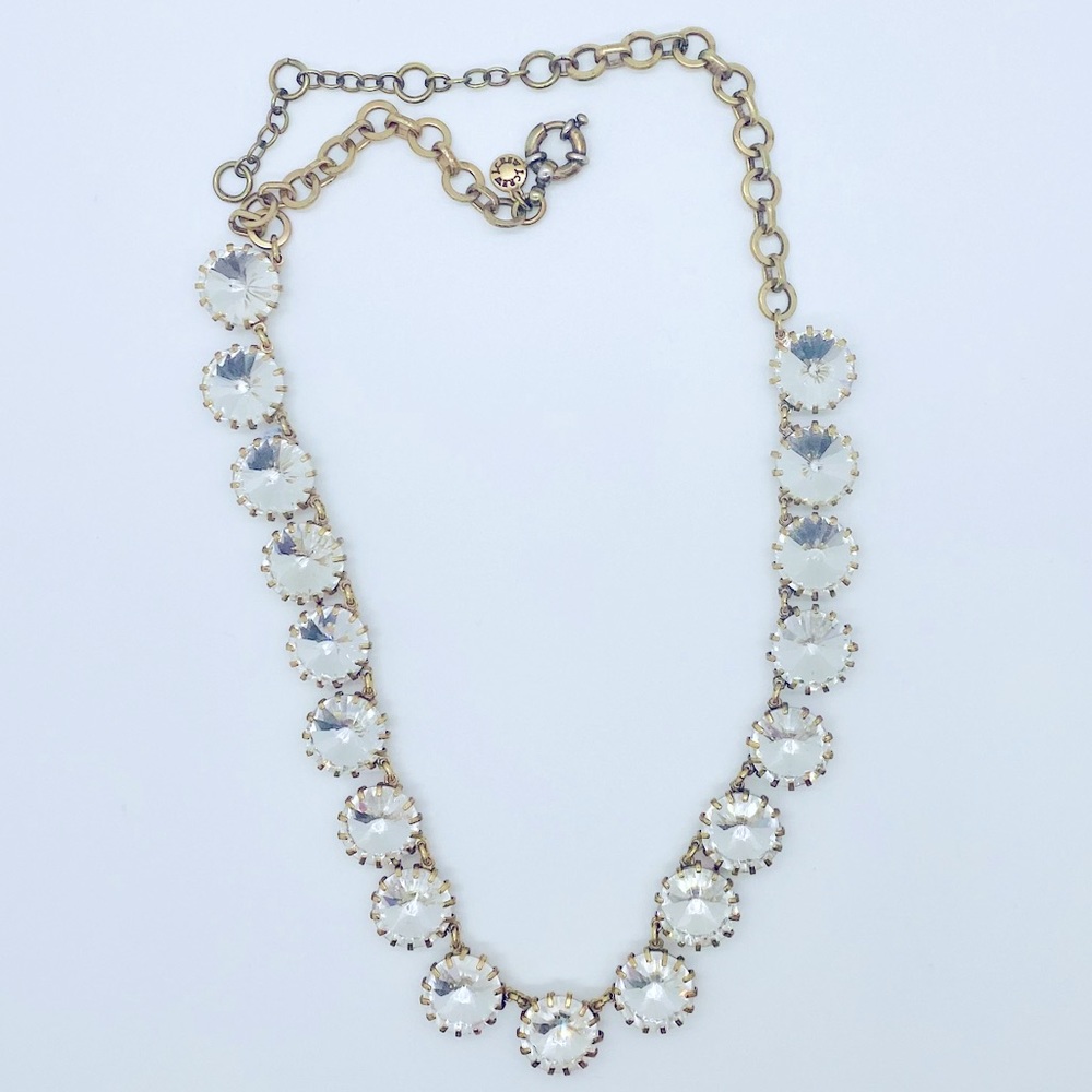 J Crew Brass Plated Crystal Necklace